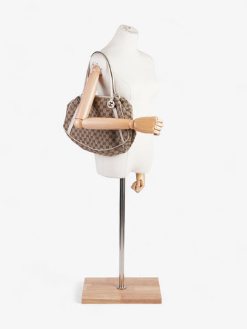 Gucci Twins Tote Beige And Ebony CS Supreme / White Canvas