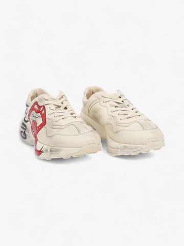 Gucci Rhyton 'Mouth" Sneakers Beige  / Red / Black Leather EU 42.5 UK 8.5