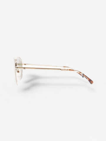 Chanel Round Mirror Sunglasses Gold Acetate 140mm