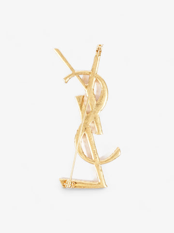 Saint Laurent Cassandre YSL Brooch Gold Brass