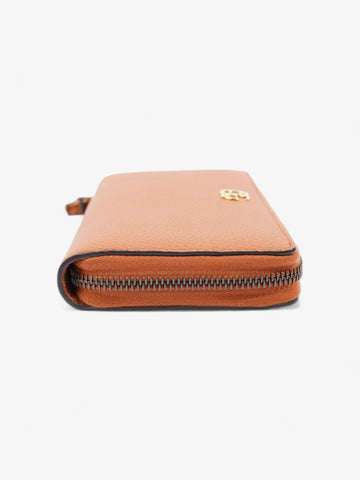 Gucci Zip Around Wallet With Bamboo Brown Leather
