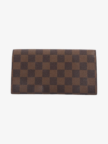 Louis Vuitton Emilie Damier Ebene / Rose Ballerine Coated Canvas