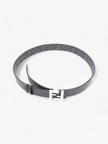 Fendi FF Reversible Belt Black / Grey / Silver Canvas 95cm / 38"