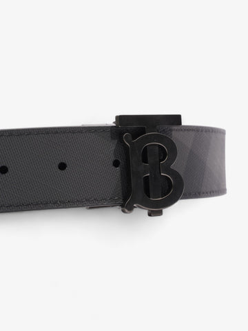 Burberry Reversible Belt Black Coated Canvas 80cm 32"