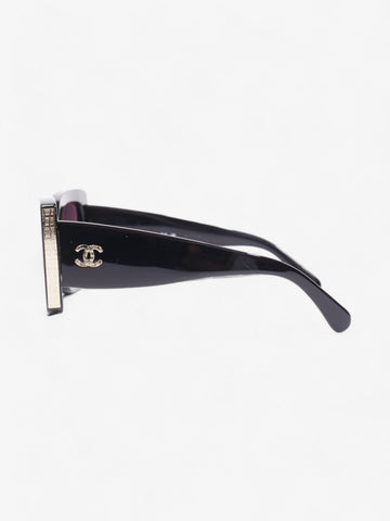 Chanel Interlocking CC Oversized Sunglasses Black / Gold Acetate 140mm