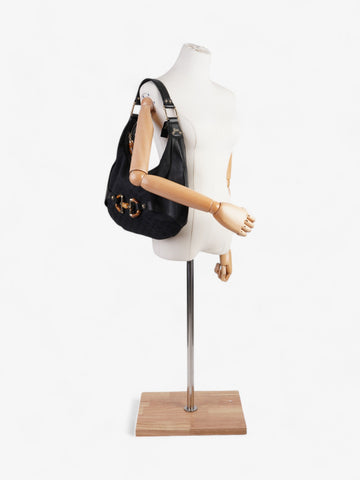 Gucci Amalfi Horsebit Hobo CS Supreme / Black / Brown Canvas