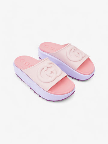 Gucci CS Platform Slides Pink / Purple Rubber EU 38 UK 5