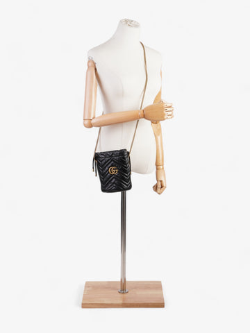 Gucci CS Marmont Bucket Bag Black Matelasse Leather