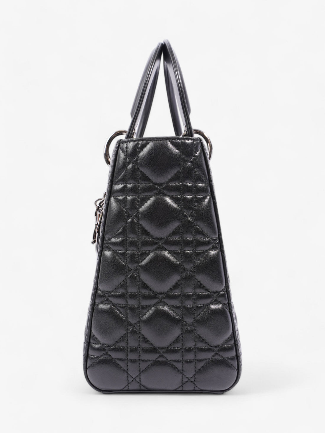 Christian Dior Lady Dior Black Lambskin Leather Medium