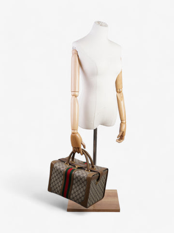 Gucci Hard Train Vanity Case CS Supreme / Brown / Green Coated Canvas