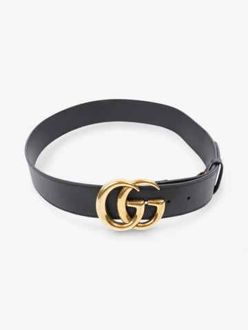 Gucci CS Marmont 2015 Re-Edition Wide Belt Black / Gold Leather 85cm / 34"