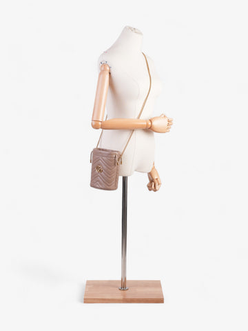 Gucci CS Marmont Bucket Bag Dusty Pink Matelasse Leather Mini