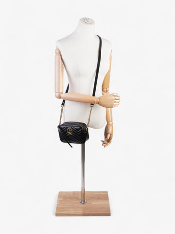 Gucci CS Marmont Black Matelasse Leather Mini