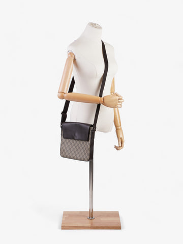 Gucci Classic Flap  Beige And Ebony CS Supreme / Brown Coated Canvas