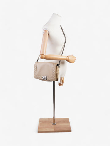 Chanel Boy Reverso Flap Beige Calfskin Leather Large