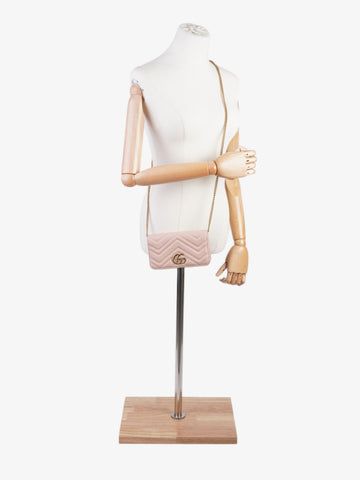 Gucci CS Marmont Pink Calfskin Leather Mini