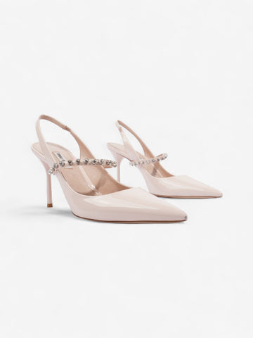 Louis Vuitton Slingback with Crystals 85mm Pale Pink Patent Leather EU 39 UK 6