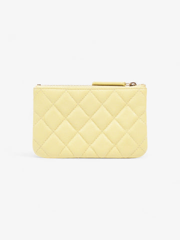 Chanel Quilted Pouch Yellow Caviar Leather