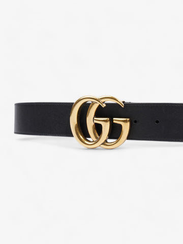 Gucci CS Marmont 2015 Re-Edition Wide Belt Black / Gold Leather 85cm / 34"