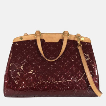 Red Monogram Vernis Leather Brea Satchel