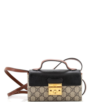 Padlock Top Handle Bag VS Coated Canvas and Leather Mini