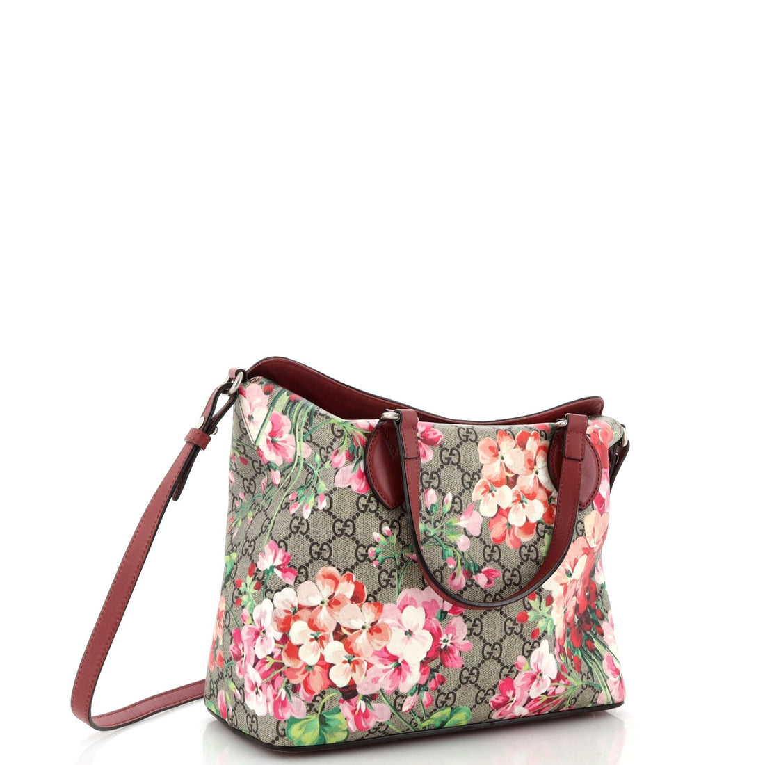 Signature Fold Over Tote Blooms Print VS Coated Canvas Medium