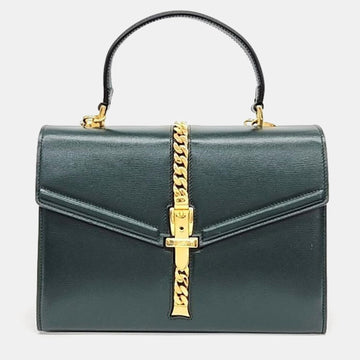 Green Leather Sylvie 1969 Top Handle Bag