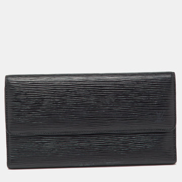 Black Epi Leather  Porte Tresor Wallet