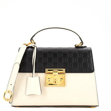 Padlock Top Handle Bag Guccissima Leather Small