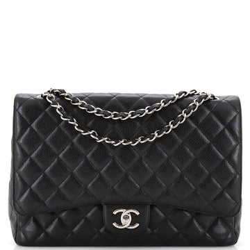 CHANEL Classic Double Flap Bag Quilted Caviar Maxi
