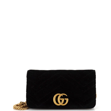 VS Marmont Chain Flap Bag Matelasse Velvet Mini