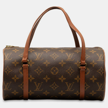 Brown Canvas Monogram Papillon 26 Satchel
