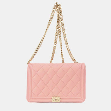Pink Leather Boy Wallet on Chain