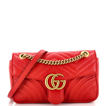 GUCCI GG Marmont Flap Bag Matelasse Leather Small