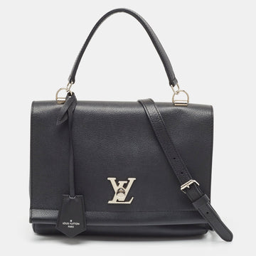 Black Leather Lockme II Bag