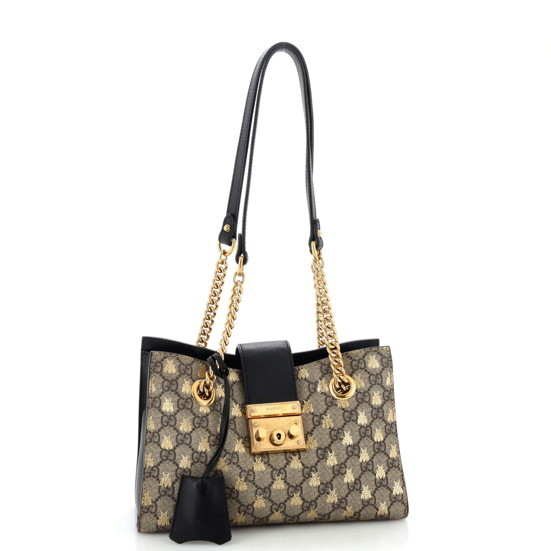 Padlock Chain Tote Printed VS Coated Canvas Small
