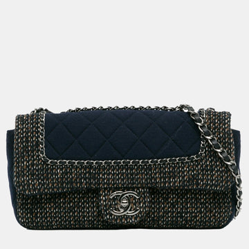 Black Small Jersey Tweed Flap