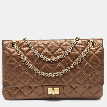 Metallic Brown Quilted Aged Leather Reissue 2.55 Classic 226 Flap Bag