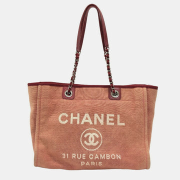 Red Canvas MM Deauville Tote Bag