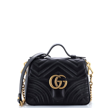 VS Marmont Top Handle Flap Bag Matelasse Leather Mini