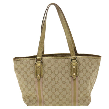 GUCCI VS Canvas Tote Bag Beige Gold 137396  ac1626