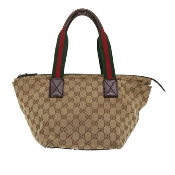 GUCCI VS Canvas Web Sherry Line Tote Bag Beige Red Green 131228  ac2026