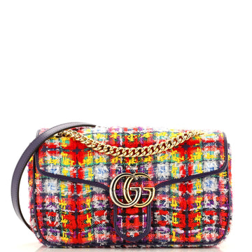 GUCCI GG Marmont Flap Bag Tweed Small
