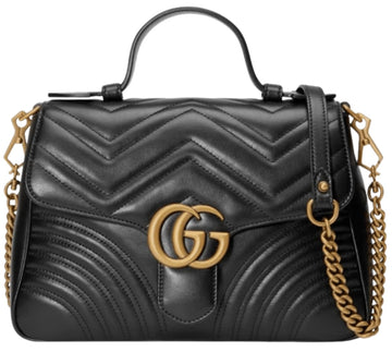 Gucci VS Marmont Small Black Leather Women's Shoulder Bag 498110 DTDIT 1000
