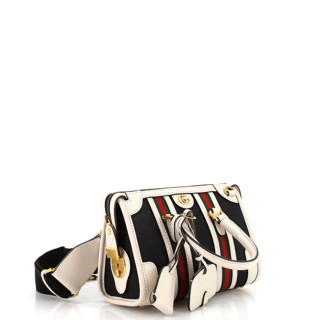 Bauletto Top Handle Bag VS Canvas and Leather Small