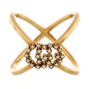 VS Running Cross Ring 18K Yellow Gold with Diamonds