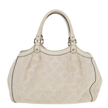 GUCCI Diamante VS Canvas Hand Bag Leather White 211944  am4493