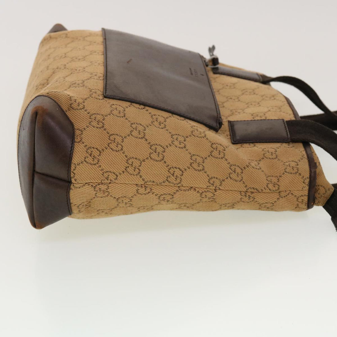 GUCCI VS Canvas Tote Bag Leather Beige 28893  am4545