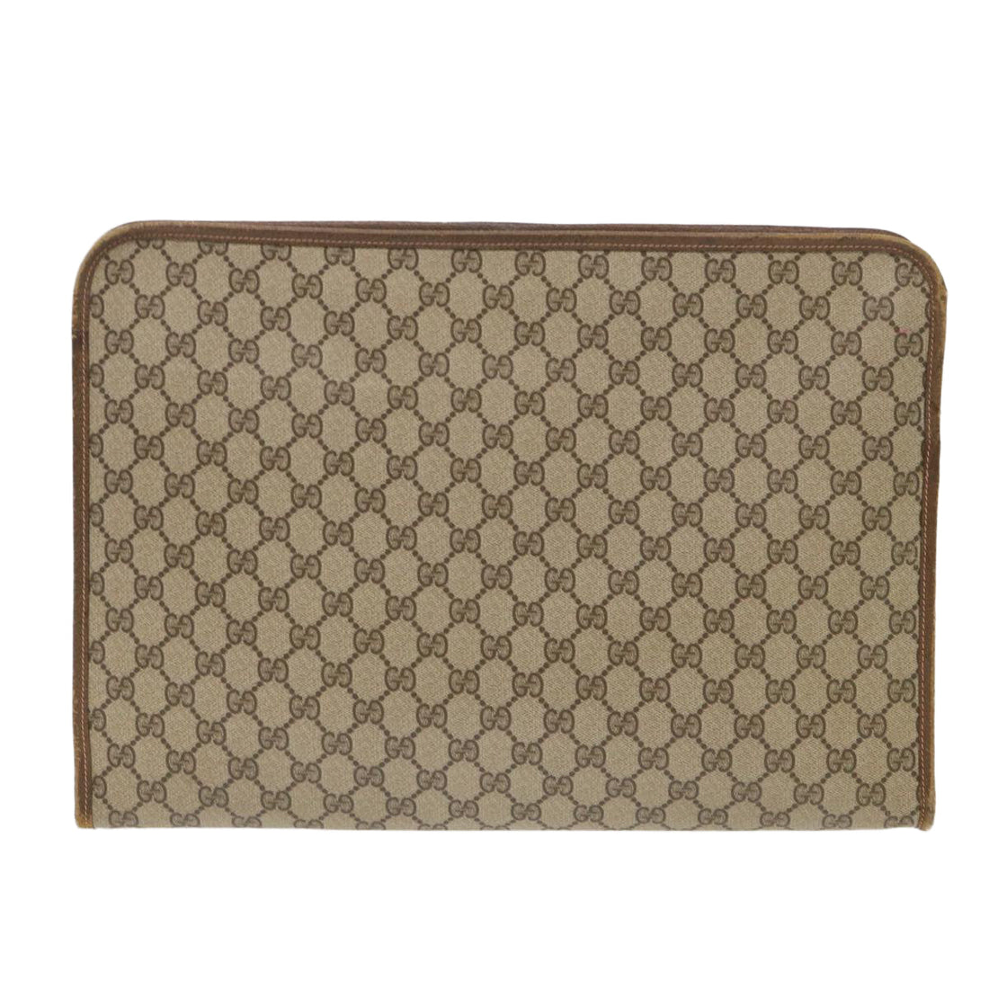 GUCCI VS Canvas Clutch Bag PVC Leather Beige 89.20.004  am4697