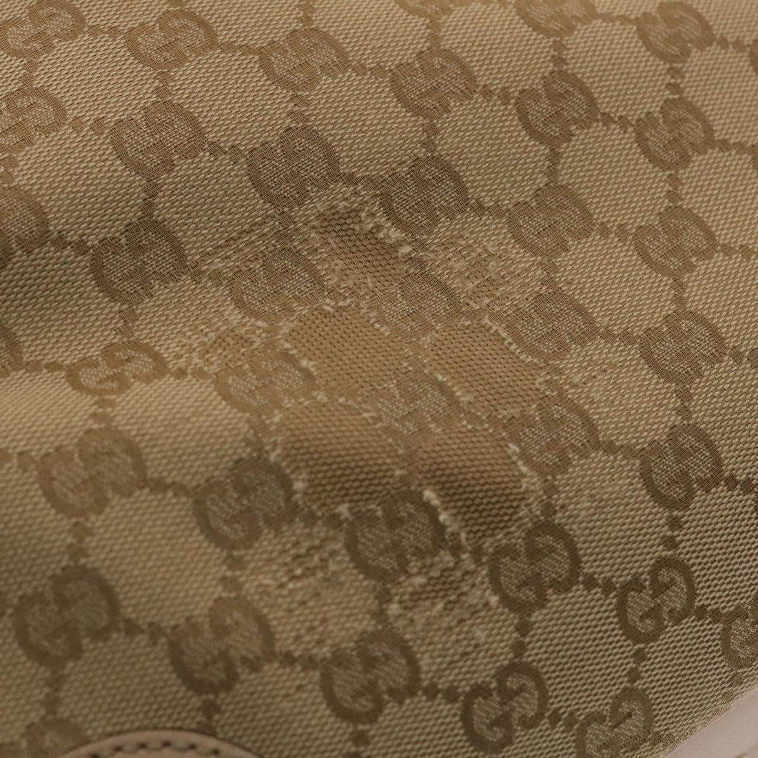 GUCCI VS Canvas Tote Bag Leather Beige 163805  am4729